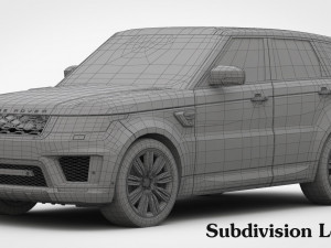 range rover sport 2018 detailed interior 3D Модель