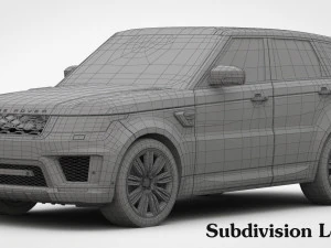 range rover sport 2018 detailed interior 3D Model