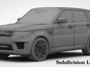 range rover sport 2018 detailed interior 3D Модель
