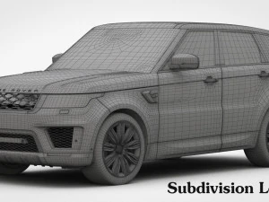 range rover sport 2018 detailed interior 3D Model