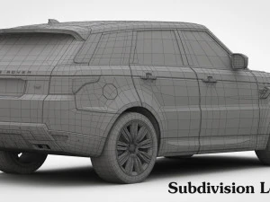 range rover sport 2018 detailed interior 3D Model