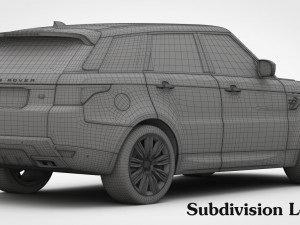 range rover sport 2018 detailed interior 3D Модель