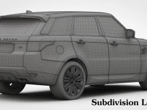 range rover sport 2018 detailed interior 3D Model