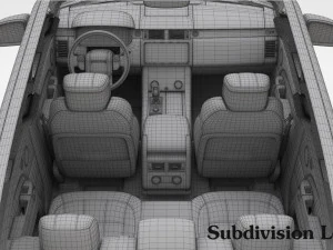 range rover sport 2018 detailed interior 3D Model