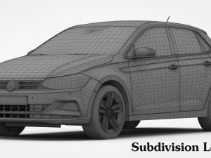 volkswagen polo 2018 detailed interior Model 3D