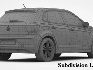 volkswagen polo 2018 detailed interior 3D Model