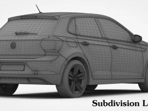 volkswagen polo 2018 detailed interior 3D Model