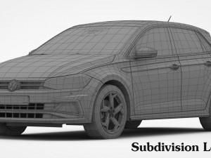 volkswagen polo r-line 2018 Modèle 3D
