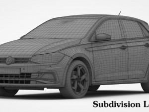 volkswagen polo r-line 2018 Modèle 3D