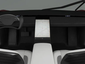 tesla roadster 2020 detailed interior 3D Model