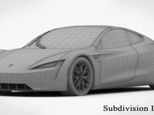 tesla roadster 2020 detailed interior 3D Model