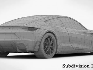 tesla roadster 2020 detailed interior 3D Model