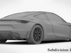 tesla roadster 2020 detailed interior 3D Model