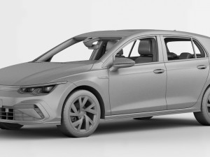 volkswagen golf r-line 2020 3D Model
