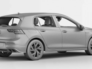 volkswagen golf r-line 2020 3D Model
