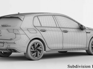 volkswagen golf r-line 2020 3D Model