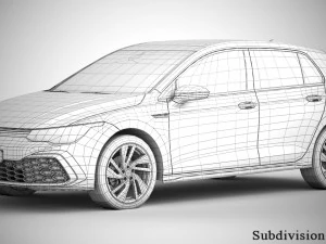 Volkswagen golf gti 2021 3D Model