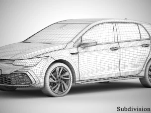 Volkswagen golf gti 2021 3D Model