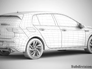 Volkswagen golf gti 2021 3D Model