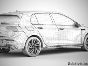 Volkswagen golf gti 2021 3D Model