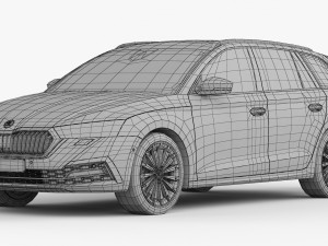 skoda octavia combi 2020 Modelo 3D