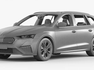 skoda octavia rs combi 2020 3D Model
