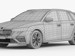 skoda octavia rs combi 2020 3D Модель