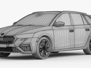 skoda octavia rs combi 2020 3D Модель