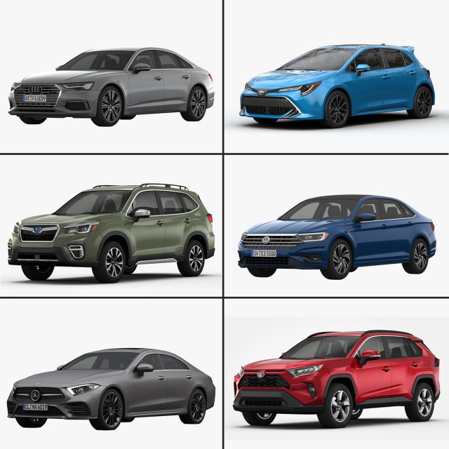 My Car Collection Vol 6 2019 3D Model .c4d .max .obj .3ds .fbx .stl .blend 