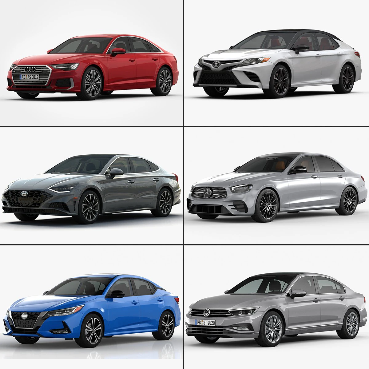 My Mid-Size Sedan Collection 3D Model .c4d .max .obj .3ds .fbx .stl .blend 