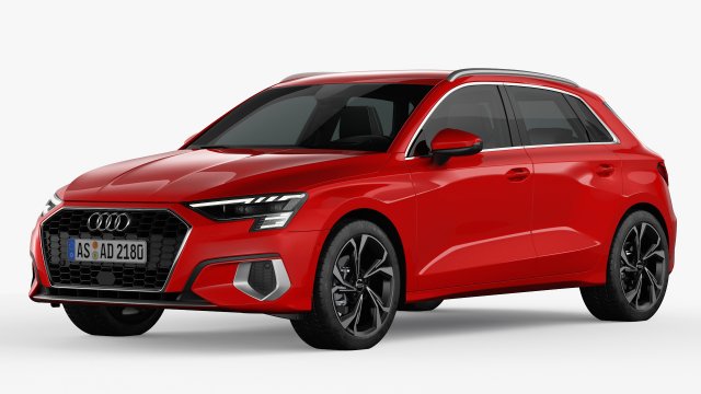 Audi A3 Sportback 2021 3D Model .c4d .max .obj .3ds .fbx .stl .blend 