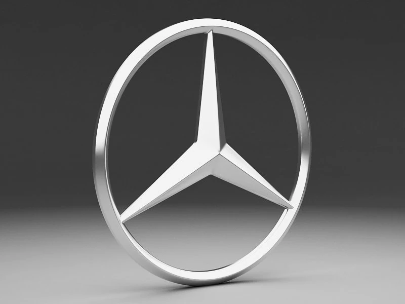 mercedes logo 3D Model .c4d .max .obj .3ds .fbx .stl .blend 