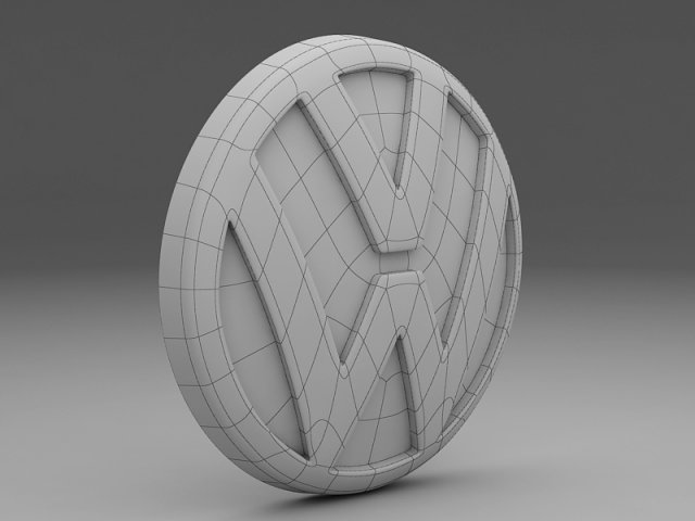 volkswagen logo 3D Model in Parts of auto 3DExport