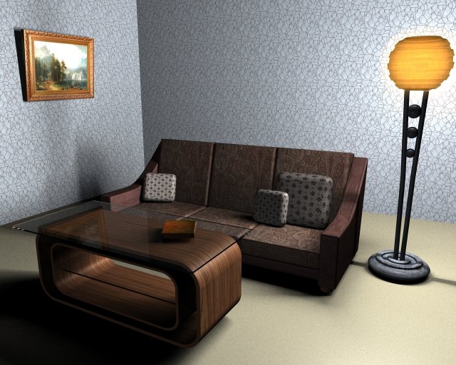 living room 3D Модель .c4d .max .obj .3ds .fbx .stl .blend 