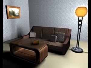 living room Model 3D