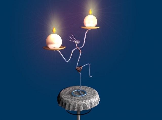table with light 3D 模型 .c4d .max .obj .3ds .fbx .stl .blend 