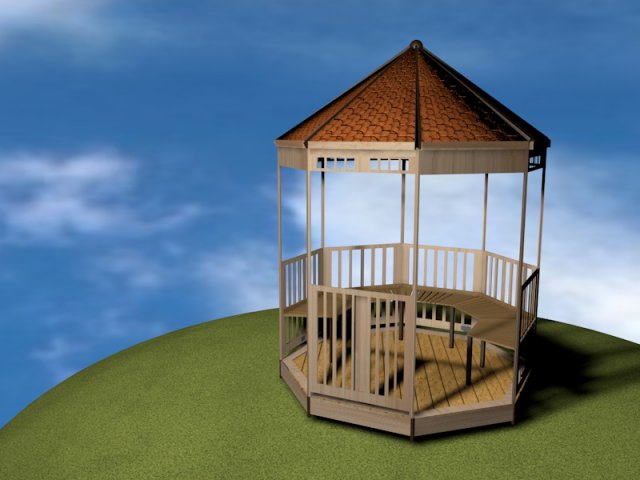 summer house 3D 模型 .c4d .max .obj .3ds .fbx .stl .blend 