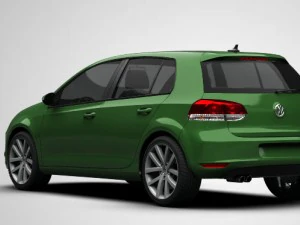 volkswagen golf mk6 5-door 2009 3D Model
