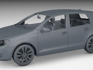 volkswagen golf mk6 5-door 2009 Model 3D