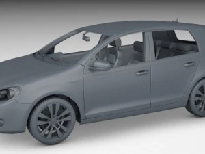 volkswagen golf mk6 5-door 2009 3D Model