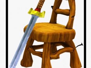 chair and sword Model 3D