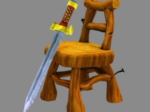 chair and sword 3D Model