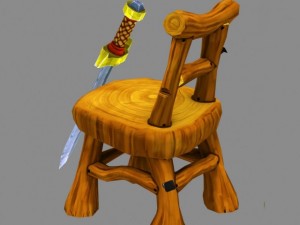 chair and sword 3D Model