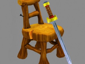 chair and sword 3D Model