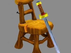 chair and sword 3D Model
