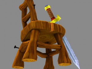 chair and sword 3D Model
