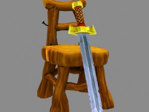 chair and sword 3D Model