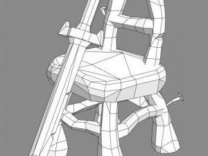 chair and sword 3D Model
