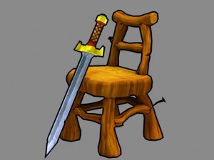 chair and sword 3D Model