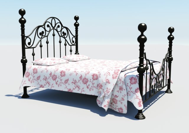 bed forged 3D Modell .c4d .max .obj .3ds .fbx .stl .blend
